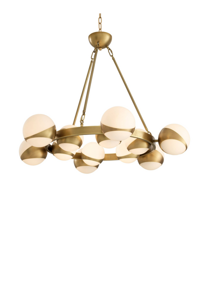 Mid Century Brass Chandelier | Eichholtz CHANDELIER PIAZETTA