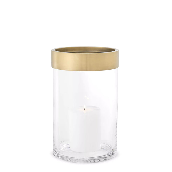 Brass Clear Glass Hurricane | Eichholtz Vertex S