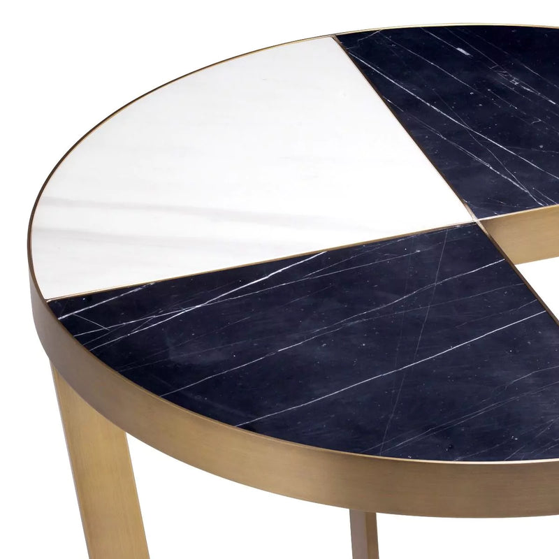 White and Black Marble Side Table | Eichholtz Turino