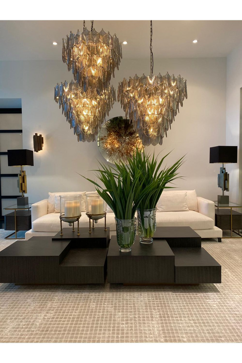 Smoked Glass Layered Chandelier | Eichholtz CHANDELIER VERBIER S