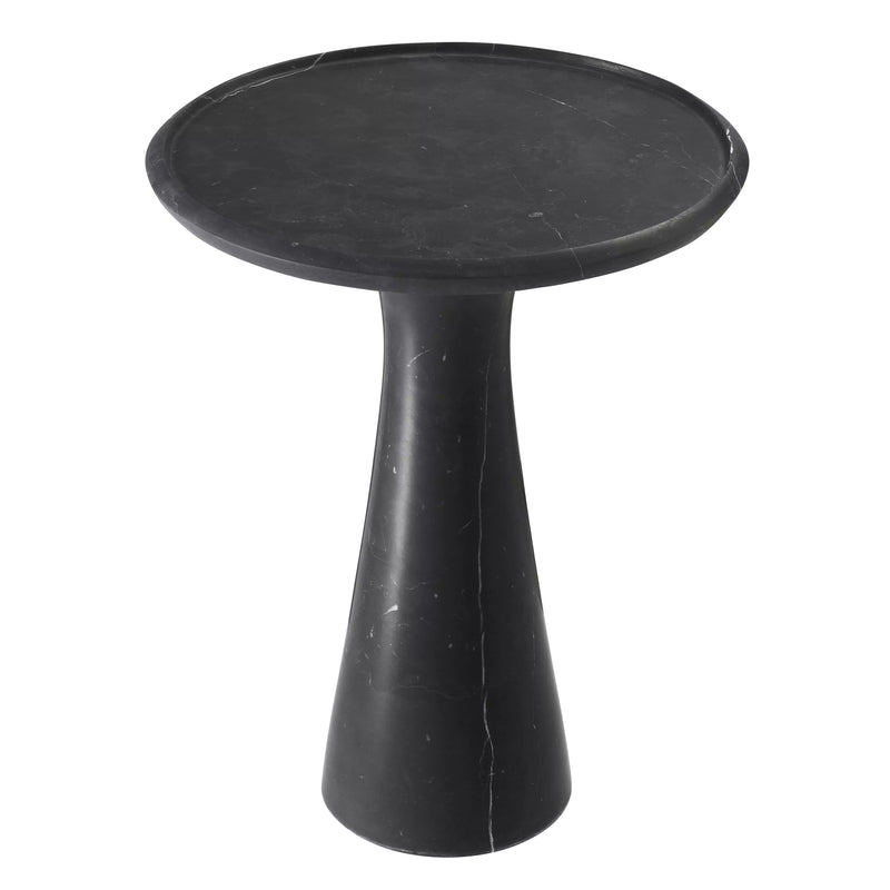 Solid Italian Black Marble Low Side Table | Eichholtz Pompano
