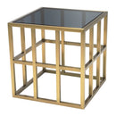 Brushed Brass Geometric Side Table | Eichholtz Lazare