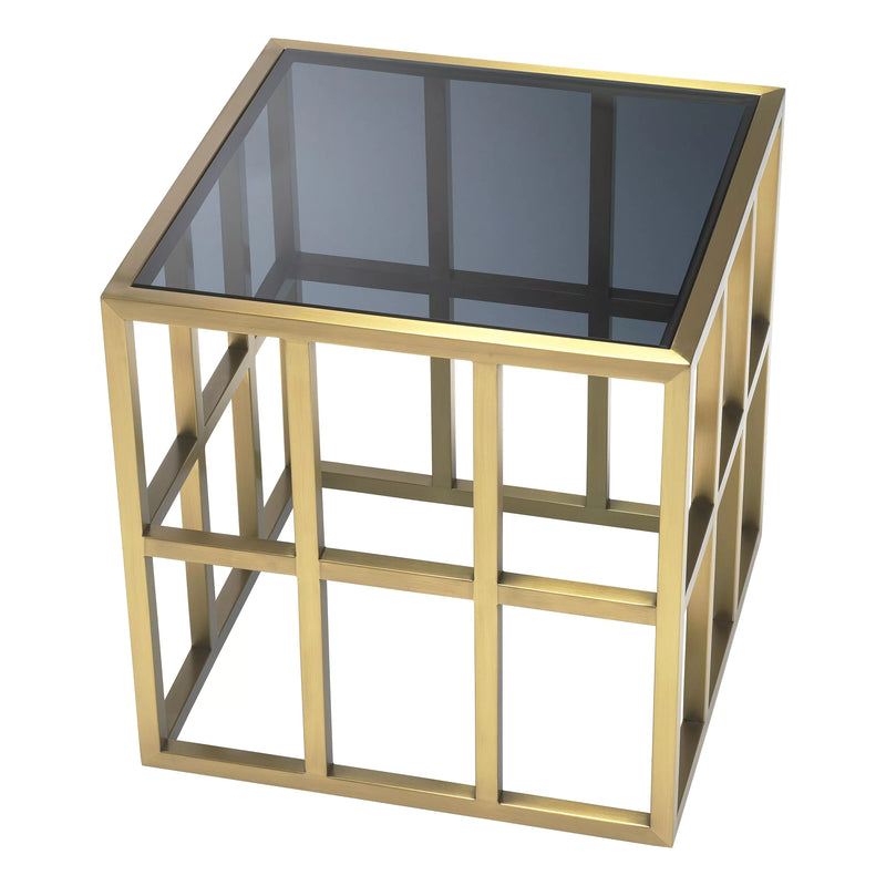 Brushed Brass Geometric Side Table | Eichholtz Lazare