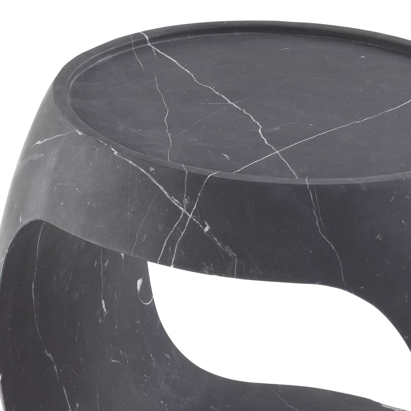 Black Marble Round Side Table | Eichholtz Clipper Low