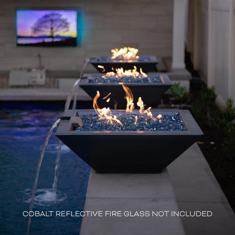 The Outdoor Plus - Maya GFRC Concrete Square Fire & Water Bowl 30"