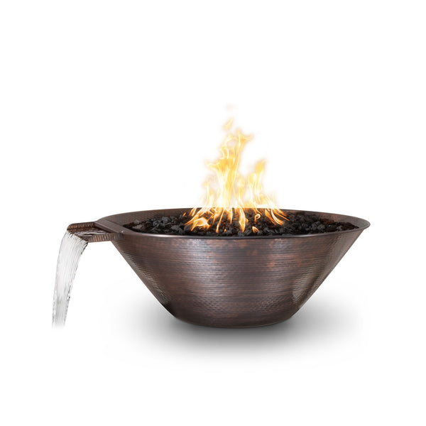 The Outdoor Plus - Remi Hammered Copper Round Fire & Water Bowl 31"