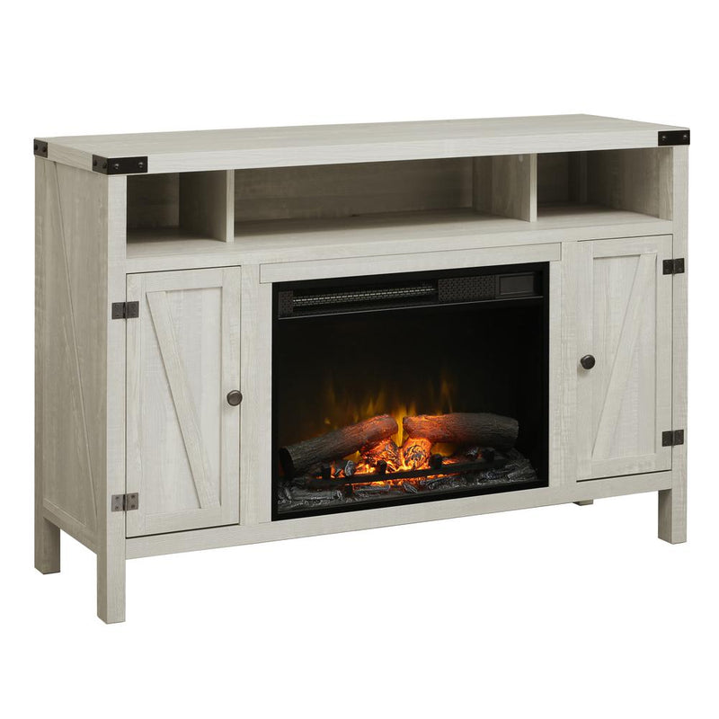 Dimplex Sadie Media Console Electric Fireplace- TV Stand in Silver Elm finish, paired with a23" Electric Fireplace