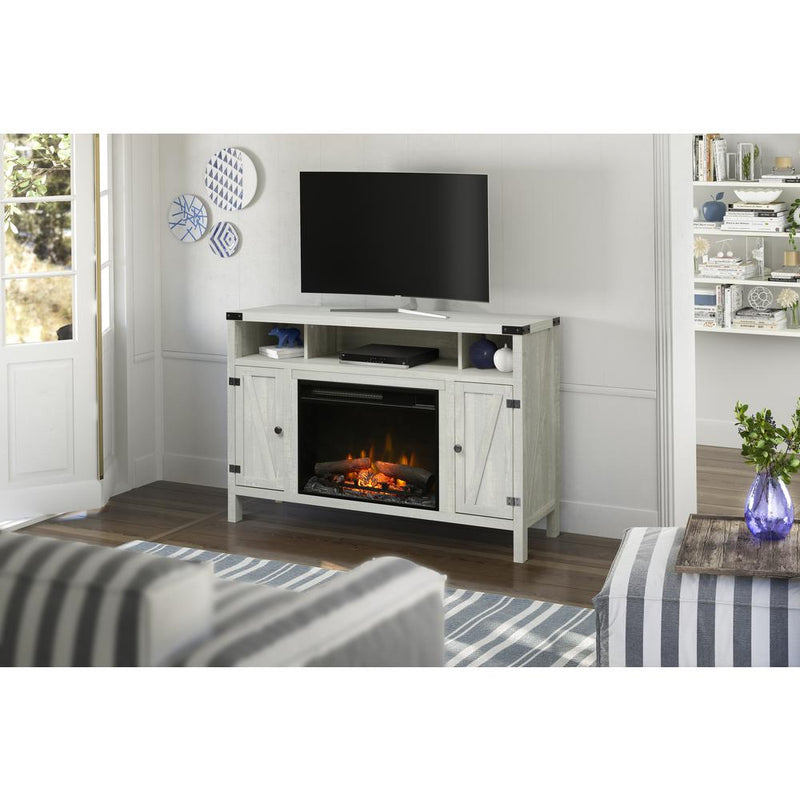 Dimplex Sadie Media Console Electric Fireplace- TV Stand in Silver Elm finish, paired with a23" Electric Fireplace