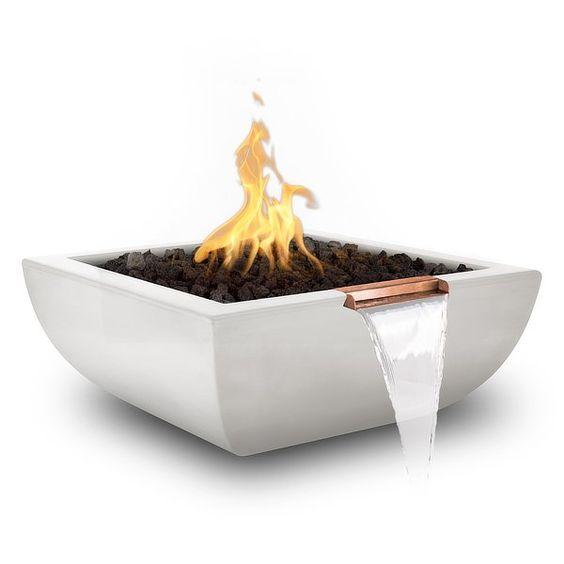 36" AVALON CONCRETE – FIRE & WATER BOWL - 36" AVALON CONCRETE –Maya fire and water bowl