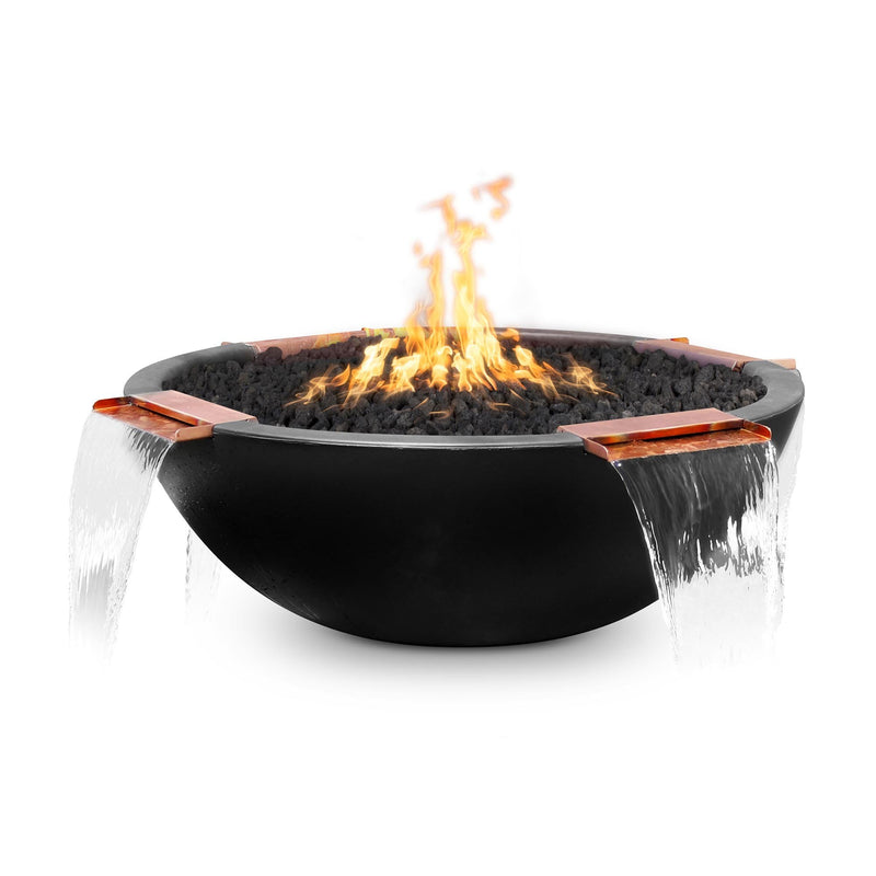 The Outdoor Plus - Sedona GFRC Concrete 4 Way Spill Round Fire and Water Bowl 60"