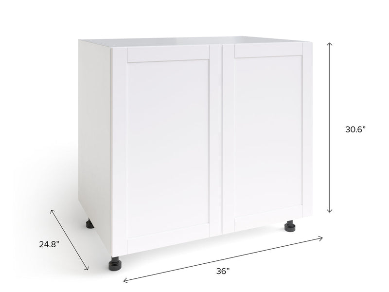 Home White Two Door Base Cabinet