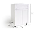 Home White Two Door, Single Drawer Cabinet