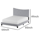 Fabric Queen Bed With Concave Arched Button Tufted Headboard, Gray