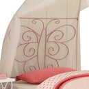 Contemporary Metal Twin Bed With Scrollwork, White And Purple
