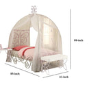 Contemporary Metal Twin Bed With Scrollwork, White And Purple