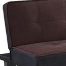 Flannel Fabric Tufted Adjustable Sofa, Brown