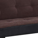 Flannel Fabric Tufted Adjustable Sofa, Brown