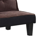 Flannel Fabric Tufted Adjustable Sofa, Brown