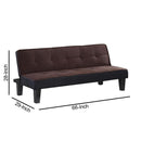 Flannel Fabric Tufted Adjustable Sofa, Brown