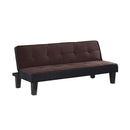 Flannel Fabric Tufted Adjustable Sofa, Brown