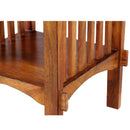 Spacious Mango Wood Nightstand With Slatted Side Panels, Brown