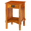 Spacious Mango Wood Nightstand With Slatted Side Panels, Brown