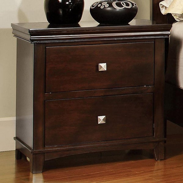 Pebble Transitional Nightstand, Espresso Finish