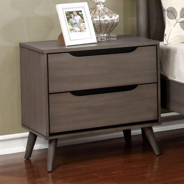 Lennart Mid Century Modern Nightstand, Gray