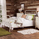 Contemporary Metal Twin Bed In Vintage White