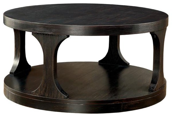 Carrie Transitional Coffee Table, Antique Black