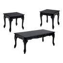 Benzara-Cheshire Traditional 3 Piece TABLE SET, Black Finish