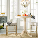 Antiqued Wood And Metal Chandelier, White - BM147073