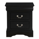 Traditional 2 Drawers Wood Nightstand, Black