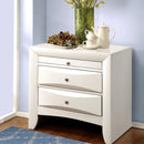 Contemporary 3 Drawer Wood Nightstand, White