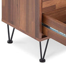 Contemporary 2 Drawers Wood Nightstand, Brown
