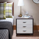 Classic 3 Drawers Wood Nightstand White & Black