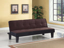 Flannel Fabric Tufted Adjustable Sofa, Brown