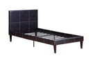 Leather Upholstered Bed With Slats, Brown