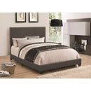 Benzara Explicitly Crisp Upholstered Cal King Bed, Charcoal