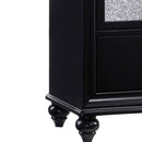 Two Drawers Wooden Night Stand With Acrylic Drawer Front, Black