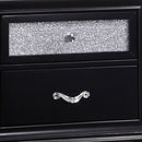 Two Drawers Wooden Night Stand With Acrylic Drawer Front, Black