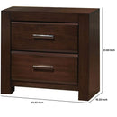Wooden Two Drawer Nightstand In Walnut Finish