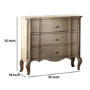 3 Drawer Nightstand With Cabriole Legs, Taupe Brown
