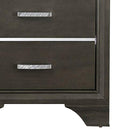 Wooden Two Drawer Nightstand With Bracket Legs, Gray