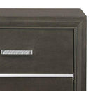 Wooden Two Drawer Nightstand With Bracket Legs, Gray