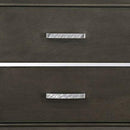 Wooden Two Drawer Nightstand With Bracket Legs, Gray