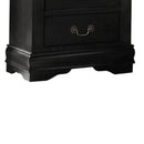 Wooden Nightstand With Two Drawers, Black