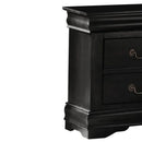 Wooden Nightstand With Two Drawers, Black