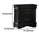 Wooden Nightstand With Two Drawers, Black