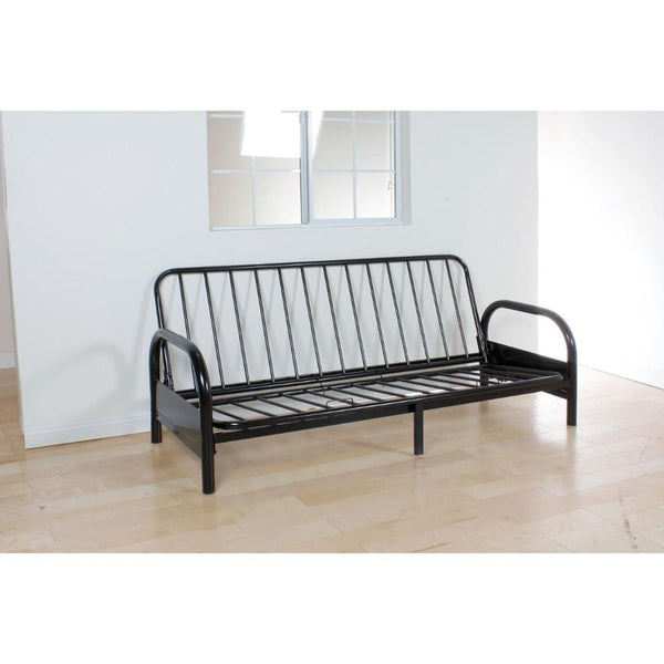 Contemporary Metal Adjustable Sofa Frame With Metal Armrests, Black